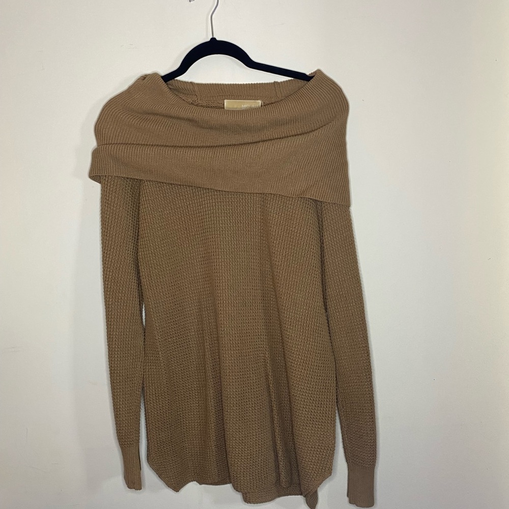 Camel Michael Kors cowl neck sweater